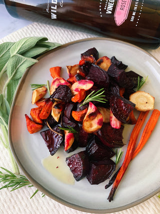 Fall Roasted Root Vegetables with Rosé Vinaigrette