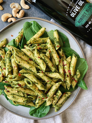 Protein Pasta Salad with Kale Pesto