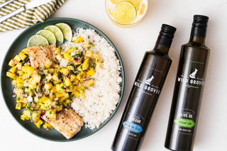Mahi Mahi with Coconut Rice and Pineapple-Mango Salsa