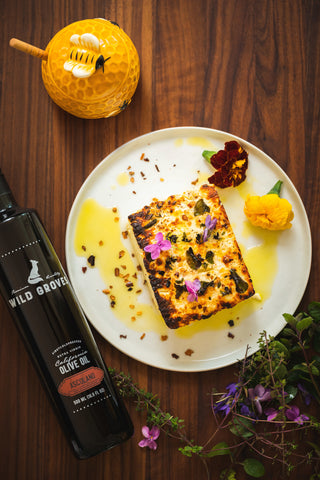 Roasted Feta With Honey & Olive Oil