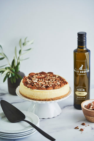 Best Pecan Pie Cheesecake using our Vanilla Flavored Olive Oil
