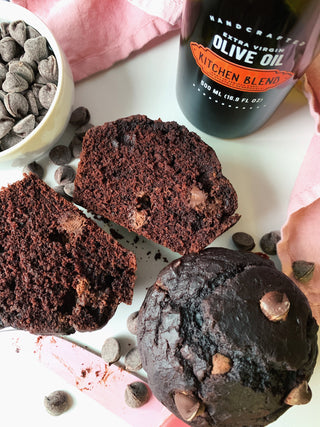 Double Chocolate Olive Oil Muffins