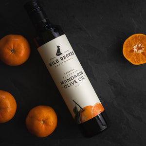 Enjoy the bright new flavor of our Mandarin Crushed Flavored Olive Oil
