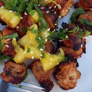 Brazilian Style Grilled Pineapple Chicken Kabobs